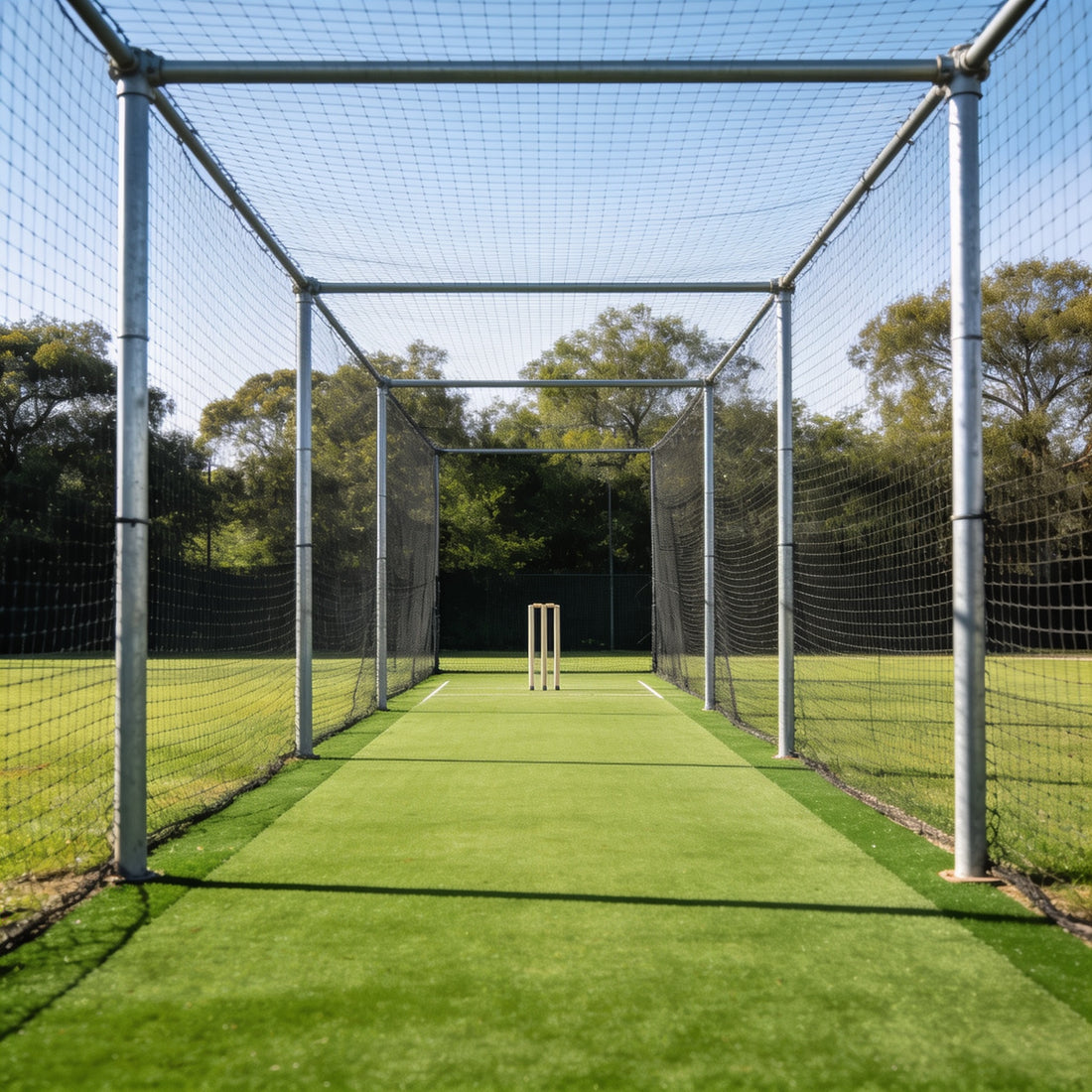 Cricket practice net lane