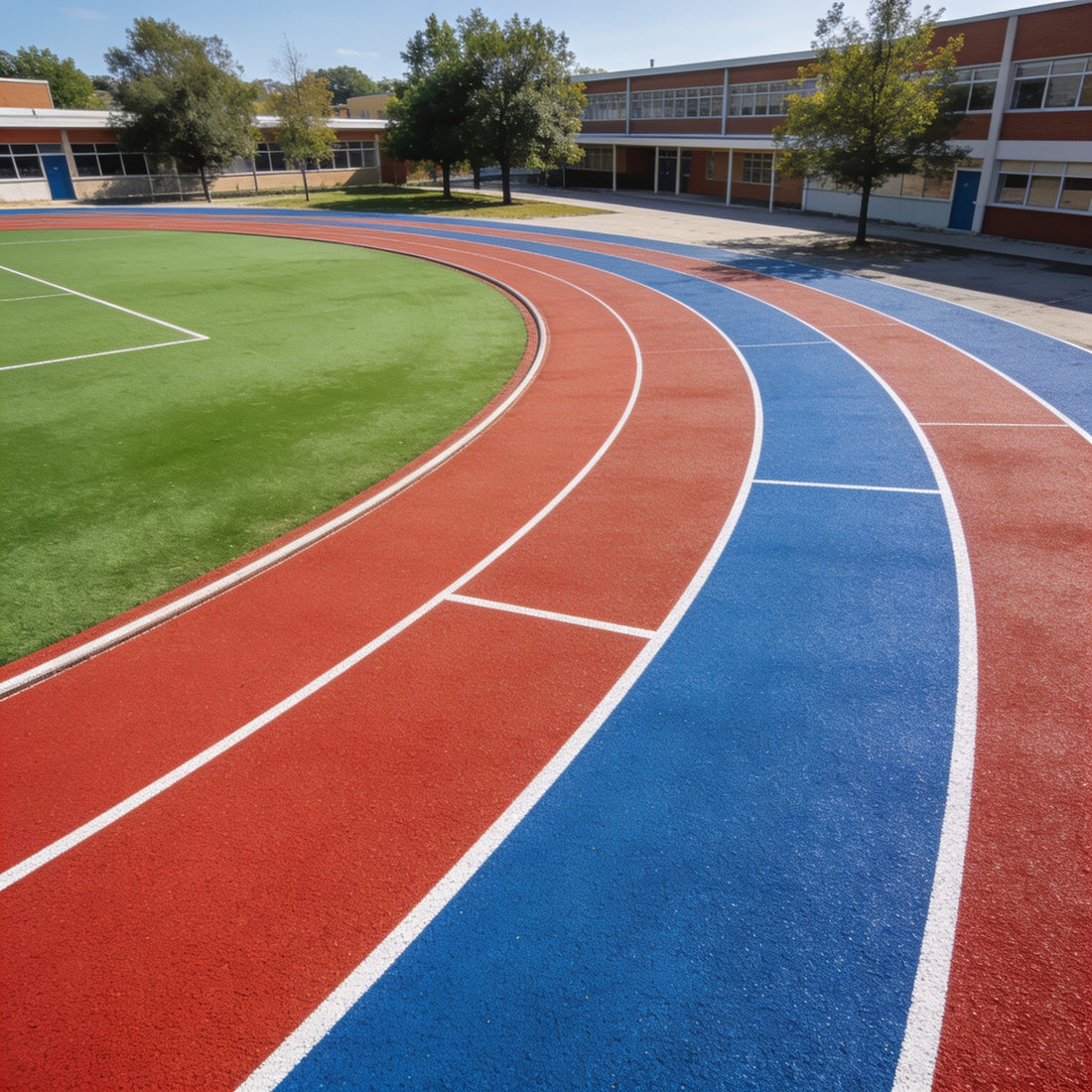 EPDM athletics running track around a sports ground