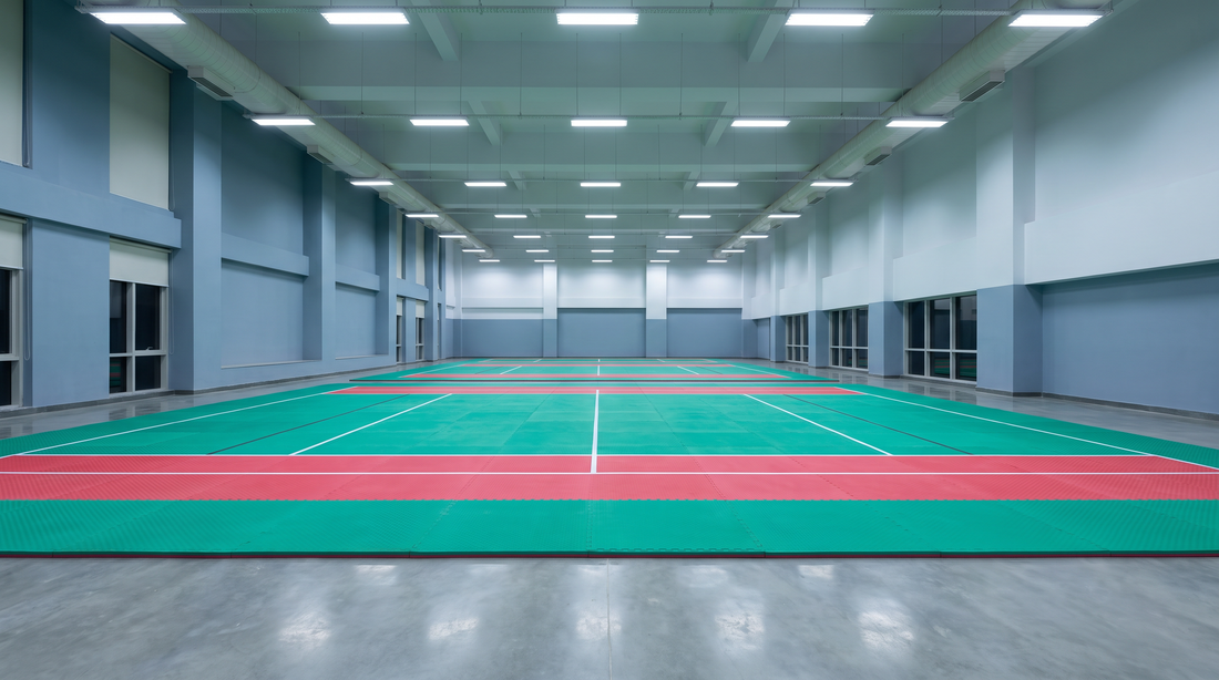 Kabaddi multipurpose mat court in an indoor hall