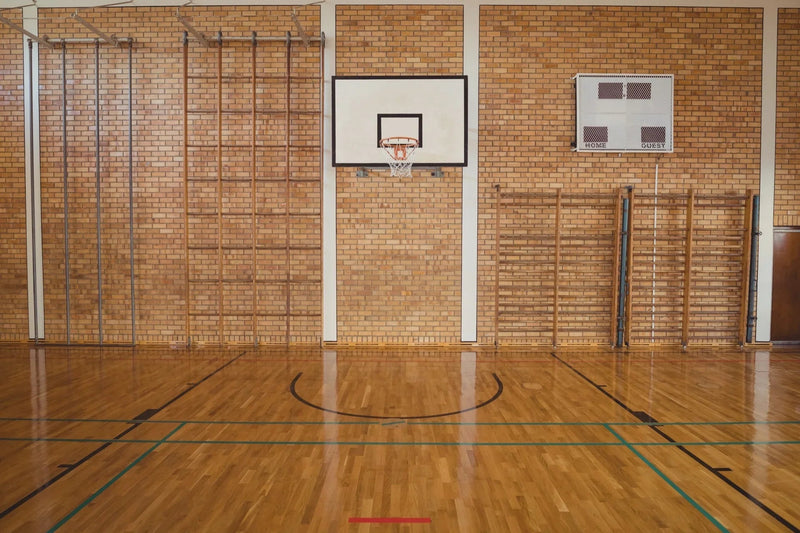 School basketball court built with PP interlocking tiles — fast install, low maintenance