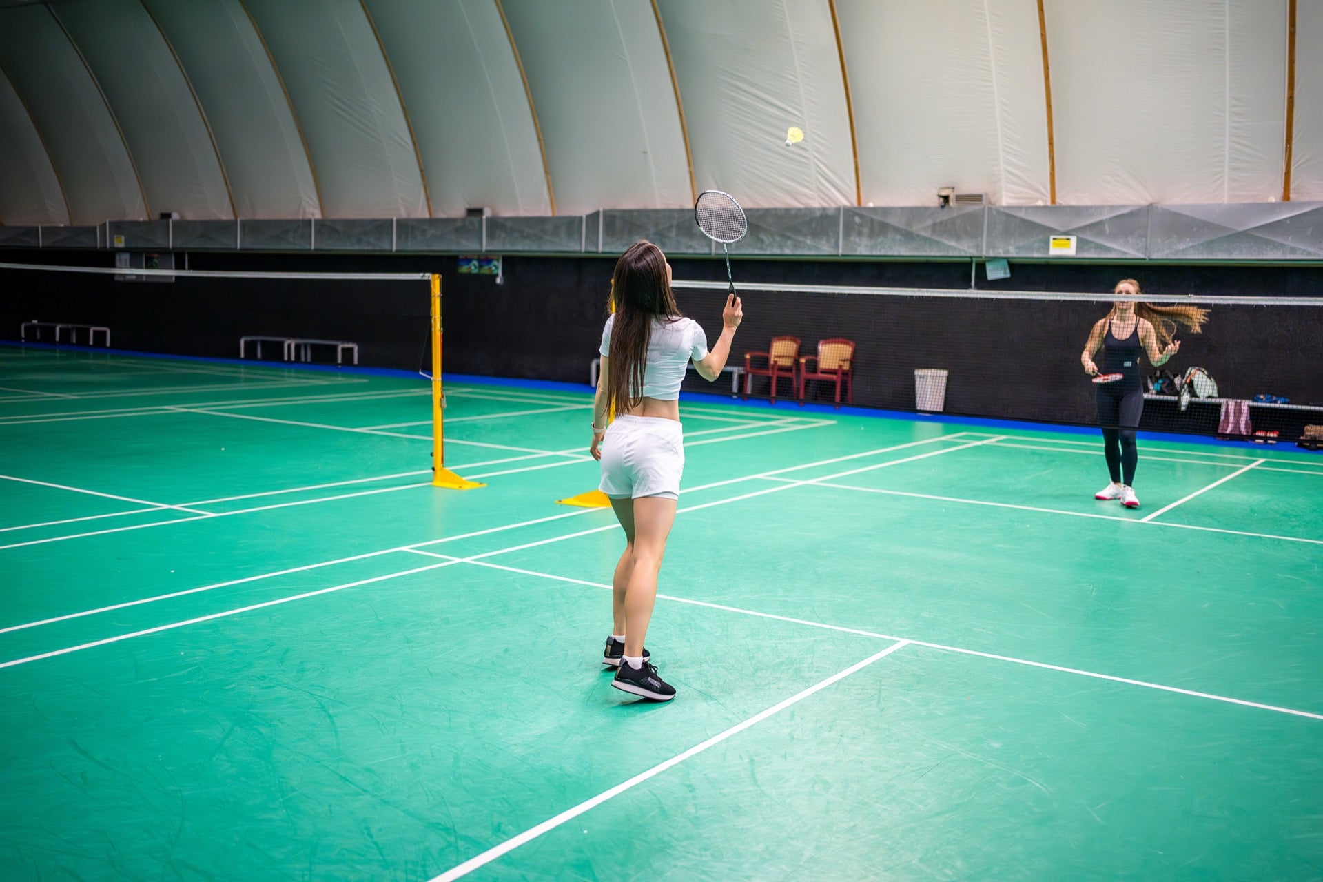 Inter-company league match day, all six courts in use