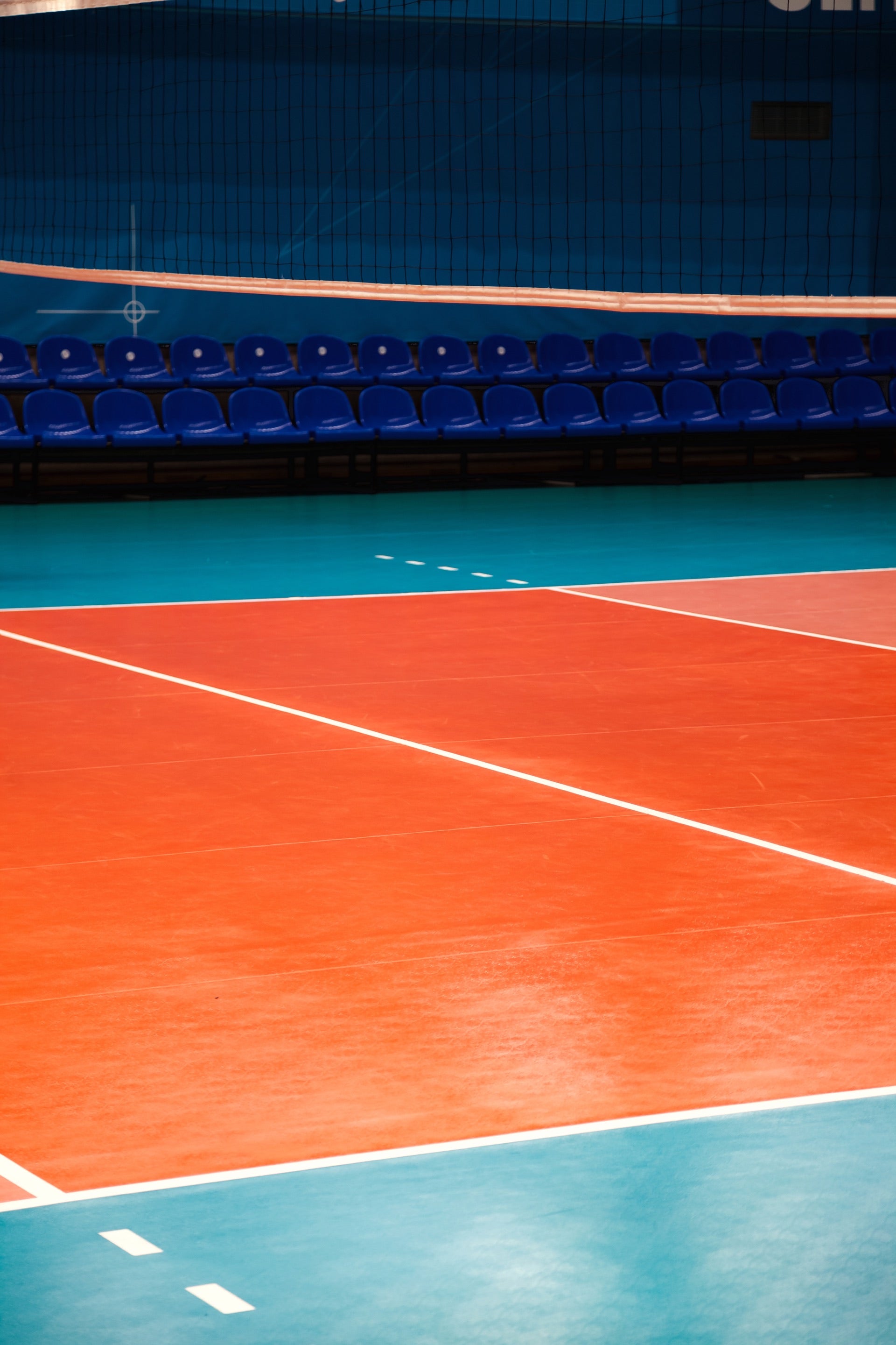 Aerial view of the volleyball academy and completed court, Goa